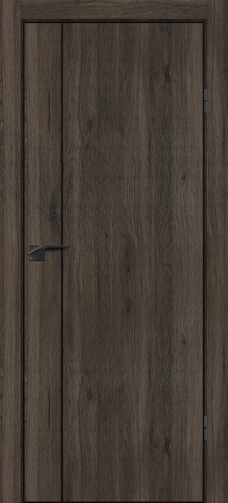 Фото Межкомнатная дверь P-21  черный молдинг PET,  кромка ABS черная c 4-х ст. Дуб темный