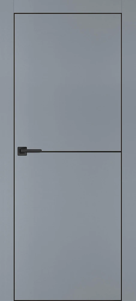 Фото Межкомнатная дверь PX-19 черная кромка с 4-х ст. Серый матовый