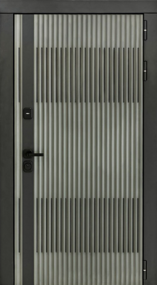 Входная дверь ДвериПРО Elfy СБ-1 (лак. белое, 16мм, беленый дуб) DPRO198305 внешняя сторона