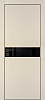 Межкомнатная дверь PX-13 черная кромка с 4-х ст. Бежевый матовый